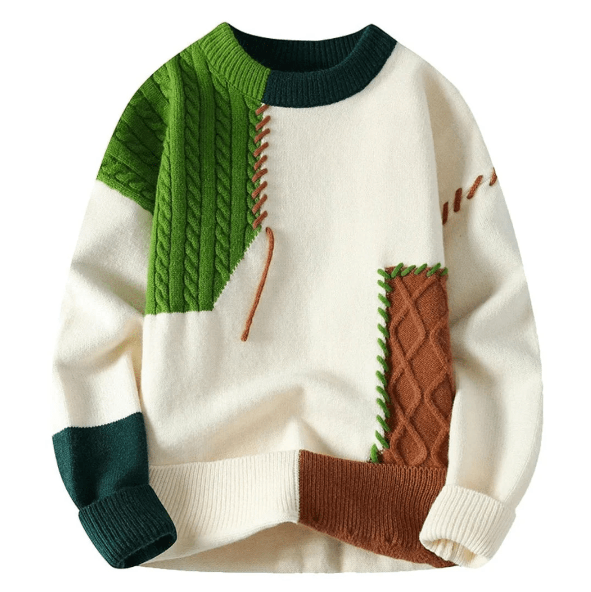 "Cozy Patch" - Stilfuld patchwork - sweater - Svendora